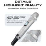 Diamond Microphone G-MARK SKM9000 Luxury sparkling Wireless Microphone Professional UHF Frequency Adjustable Studio Sound Metal Handheld Mic For Party Show Teaching Wedding