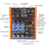 Audio Mixer G-MARK PTM-4 Bluetooth Professional Portable DJ Console 48V Phantom Power USB Interface Mixing Boards For Studio Live Recording