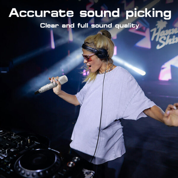 Diamond Microphone G-MARK SKM9000 Luxury sparkling Wireless Microphone Professional UHF Frequency Adjustable Studio Sound Metal Handheld Mic For Party Show Teaching Wedding