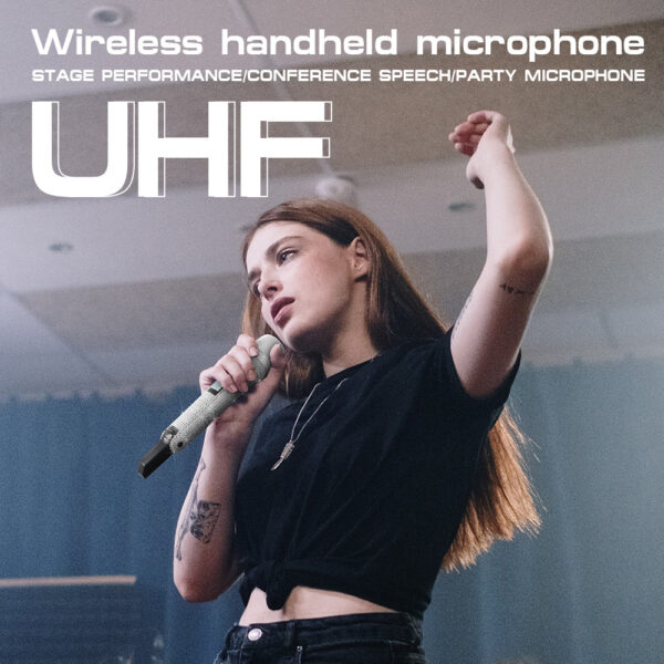 Diamond Microphone G-MARK SKM9000 Luxury sparkling Wireless Microphone Professional UHF Frequency Adjustable Studio Sound Metal Handheld Mic For Party Show Teaching Wedding