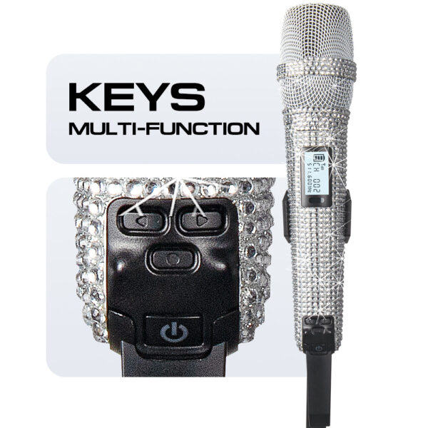 Diamond Microphone G-MARK SKM9000 Luxury sparkling Wireless Microphone Professional UHF Frequency Adjustable Studio Sound Metal Handheld Mic For Party Show Teaching Wedding