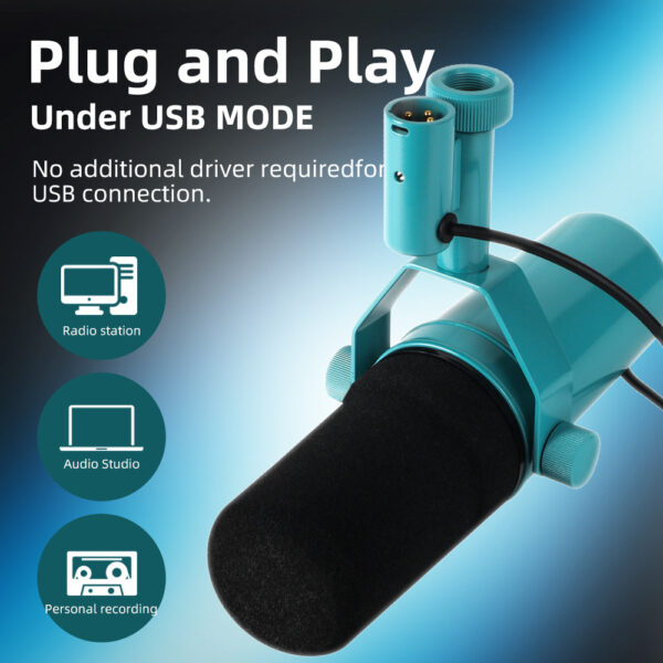 SM7B Professional Dynamic Cardioid Microphone Studio Selectable Frequency Response Mic For Live Vocals Recording Performance