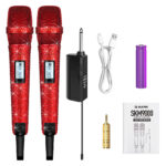 Diamond Microphone G-MARK SKM9000 Luxury sparkling Wireless Microphone Professional UHF Frequency Adjustable Studio Sound Metal Handheld Mic For Party Show Teaching Wedding