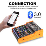 Audio Mixer G-MARK PTM-4 Bluetooth Professional Portable DJ Console 48V Phantom Power USB Interface Mixing Boards For Studio Live Recording