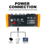 Audio Mixer G-MARK PTM-4 Bluetooth Professional Portable DJ Console 48V Phantom Power USB Interface Mixing Boards For Studio Live Recording