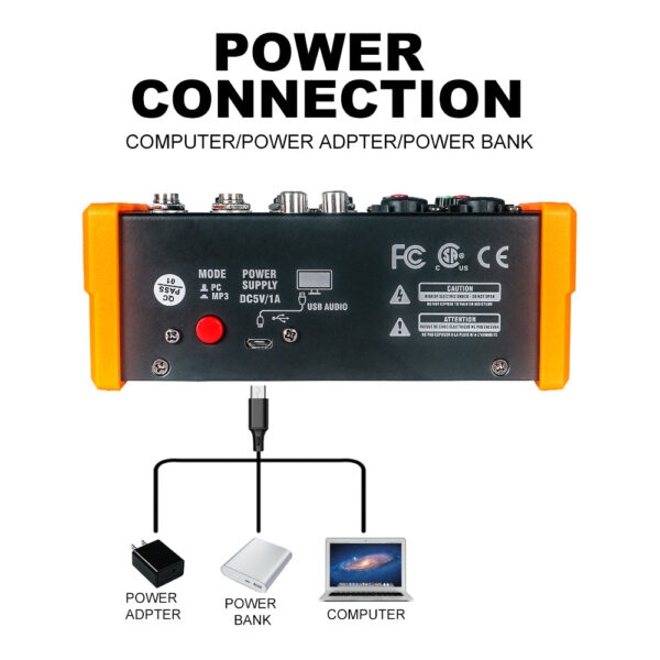 Audio Mixer G-MARK PTM-4 Bluetooth Professional Portable DJ Console 48V Phantom Power USB Interface Mixing Boards For Studio Live Recording