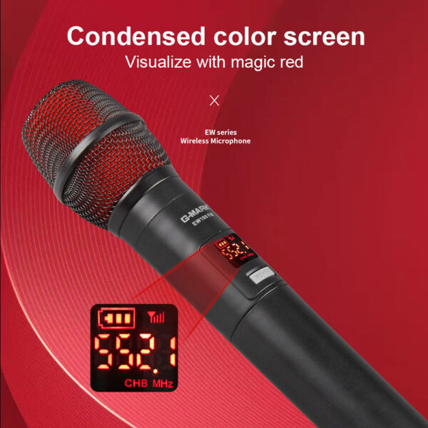 Wireless Microphon G-MARK EW100 Professional UHF Karaoke Handheld Mic Frequency Adjustable 50M For Party Show Stage Wedding