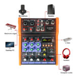 Audio Mixer G-MARK PTM-4 Bluetooth Professional Portable DJ Console 48V Phantom Power USB Interface Mixing Boards For Studio Live Recording