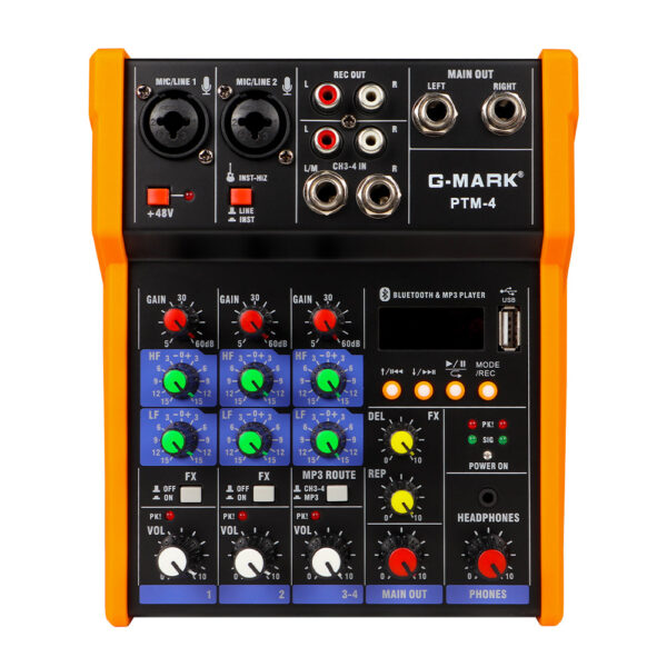 Audio Mixer G-MARK PTM-4 Bluetooth Professional Portable DJ Console 48V Phantom Power USB Interface Mixing Boards For Studio Live Recording